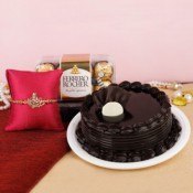 Chocolate cake Medium Ferrero Rochers 1 Rakhi Roli Chawal