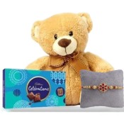 Rakhi with Teddy And Cadbury Celebration