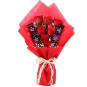 Red Roses with Chocolates Bouquet