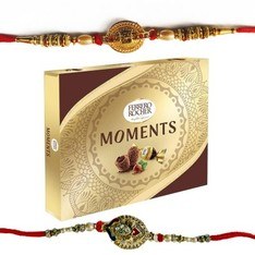 Classic Flora Rakhi With Ferrero Rocher Moments 24 Pcs