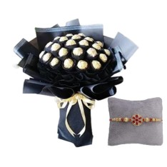 Rakhi with Bouquet of Ferrero Rocher