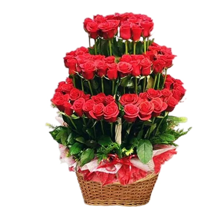 100 Roses Basket Arrangement